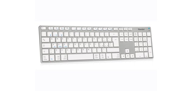 Hamlet XKKITA-MCBT tastiera Universale Bluetooth Italiano Argento, Bianco