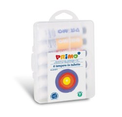 Tubi tempera - 18 ml - colori assortiti - Primo - astuccio 6 pezzi