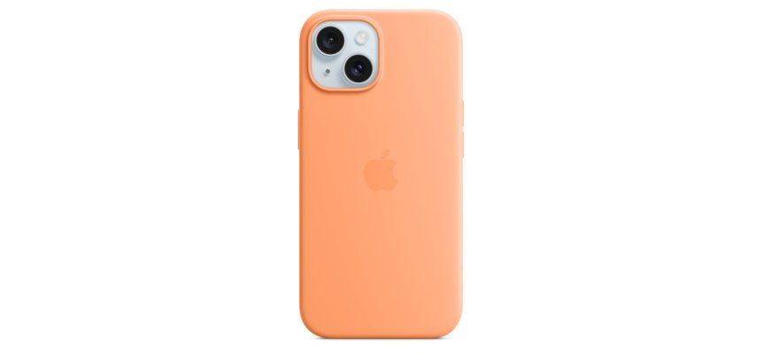 Apple iPhone 15 Silicone Case with MagSafe - Orange Sorbet