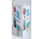 Porte-visuel exacompta triptyque acrylique dl        vertical coloris cristal