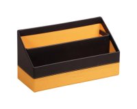 Rhodiarama porte-courrier simili cuir italien 25 x 10 x 14 cm  - Noir
