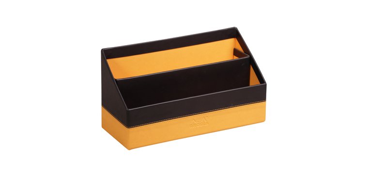 Rhodiarama porte-courrier simili cuir italien 25x10x14 cm - Noir