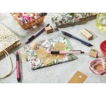 Stylo-bille stabilo pointball wild flowers 3200m d'ecriture trait 0,5mm retractable grip  antiderapant mauve glycine