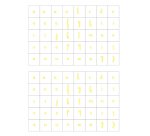 Gommette éducative maildor alphabet coloris rouge bleu vert jaune noir 6 planches 1600 unités