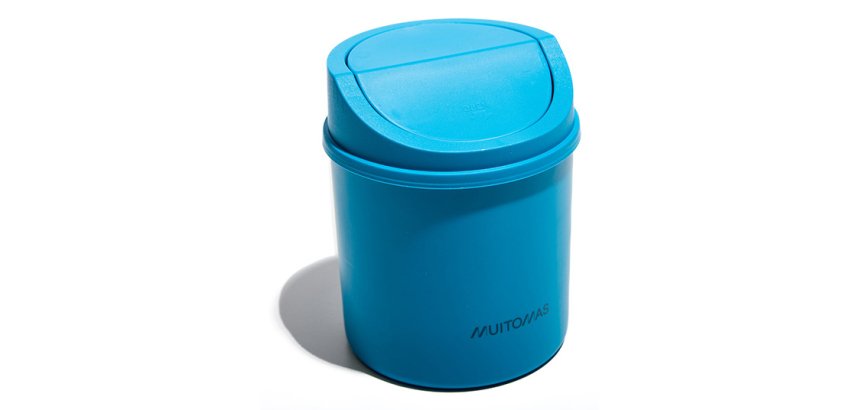 Muitomas DESKBINBL trash can Round Plastic Blue