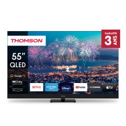 THOMSON TV QLED 4K 139 cm 55QG6C14 QLED Plus Google TV avec barre de son