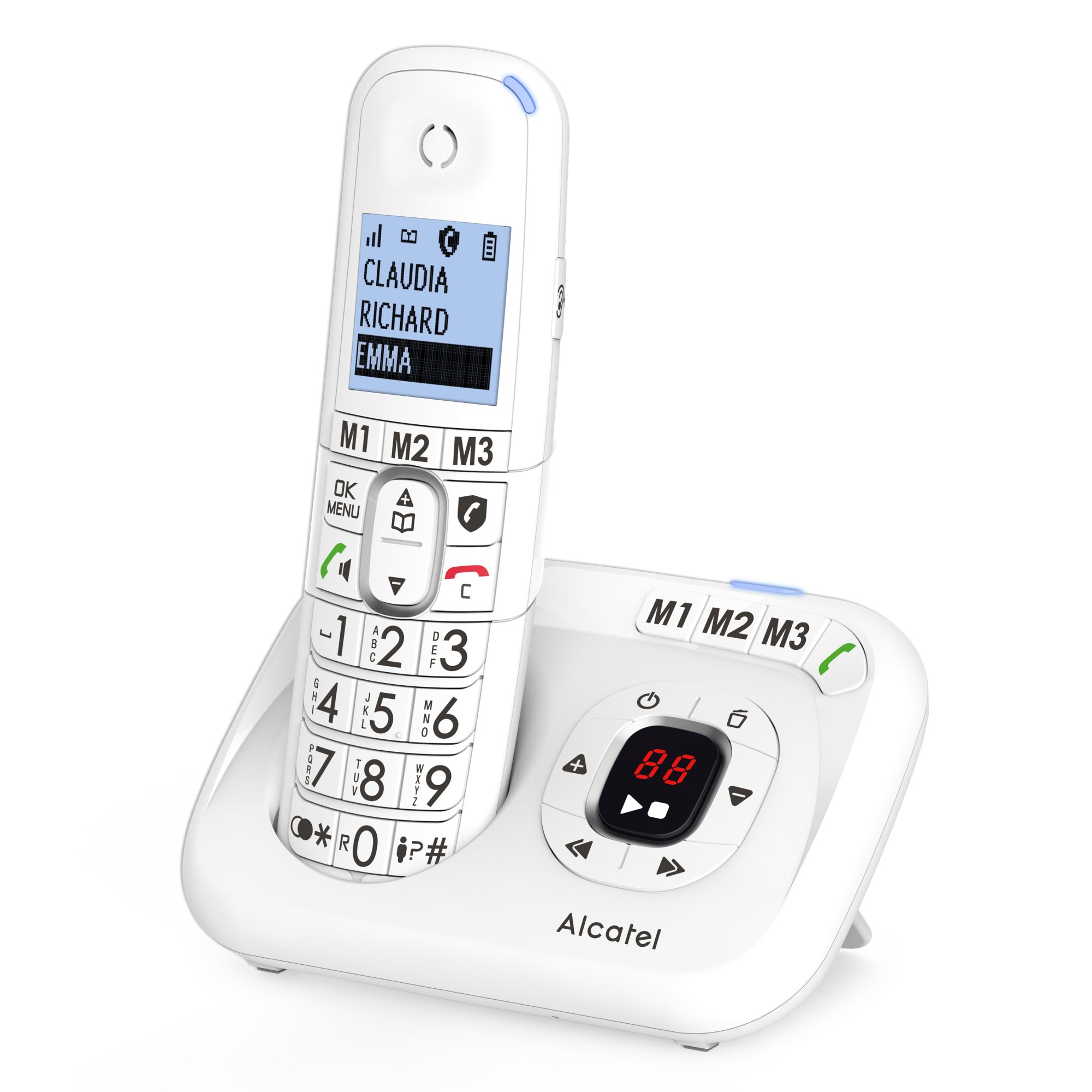 Alcatel XL785 Voice Analog/DECT telephone Caller ID White