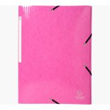 Chemise 3 rabats à élastiques Iderama en carte pelliculée 5/10, 425g. Coloris Rose