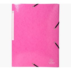 Chemise 3 rabats à élastiques Iderama en carte pelliculée 5/10, 425g. Coloris Rose