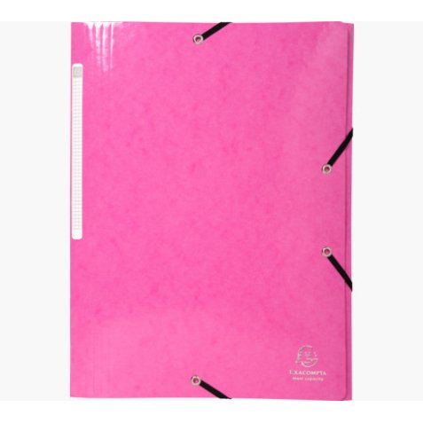 Chemise 3 rabats à élastiques Iderama en carte pelliculée 5/10, 425g. Coloris Rose
