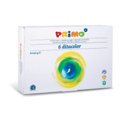 Primo 222TD6G washable finger paint Black, Blue, Green, Red, White, Yellow