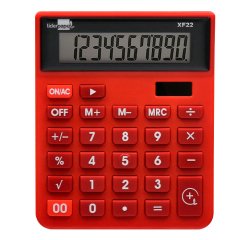 Calculadora liderpapel sobremesa xf22 10 digitos solar y pilas color rojo 127x105x24 mm