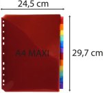Intercalaire exacompta polypropylène 20/100e 12 touches a4+ personnalisable avec pochettes étiquettes coloris assortis