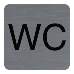 Plaque adhésive imitation aluminium WC 7,5x7,5 cm 67179E