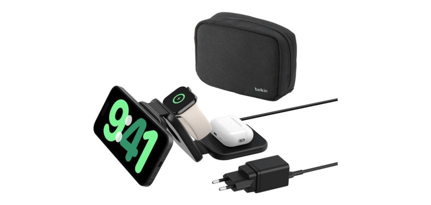 Belkin BoostCharge Pro Casques, Smartphone, Smartwatch Noir Secteur, USB Recharge sans fil Charge rapide Intérieure