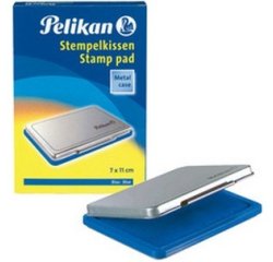 Cuscinetto per timbri - 7 x 11 cm - blu - Pelikan