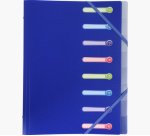 Trieur exacompta 3 rabats polypro a4 avec elastiques et fenetres 8 compartiments      coloris assortis