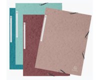 Chemise 3 rabats exacompta skandi a4 carte lustree 400gr fermeture elastique coloris   assortis