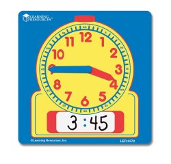 Horloges polypro learning resources petites horloges    analogique et numerique       effacable 11x11 cm lot de 10
