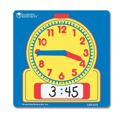 Horloges polypro learning resources petites horloges    analogique et numerique       effacable 11x11 cm lot de 10