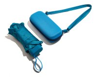 Muitomas UMBRCASEBL umbrella Blue Metal Polyester Compact Rain umbrella