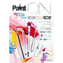 Paint'ON n°6 bloc collé 24F A5 250g assorti 6x4F - Assortiment