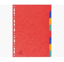 Intercalaires carte lustrée 225g 8 positions - A4 - Couleurs assorties