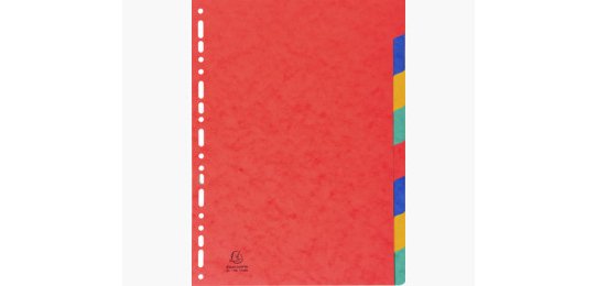 Intercalaires carte lustrée 225g 8 positions - A4 - Couleurs assorties