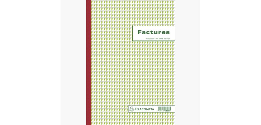 Manifold Factures avec mention TVA 29,7x21cm 50 feuillets tripli autocopiants