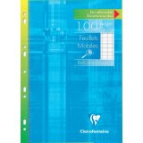 Feuillets mobiles sous étui spécial déficients visuels A4 100 pages perforées grands carreaux noirs 2,5mm agrandis 10x10