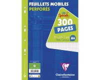 Feuillets mobiles sous film A4 300 pages perforées petits carreaux