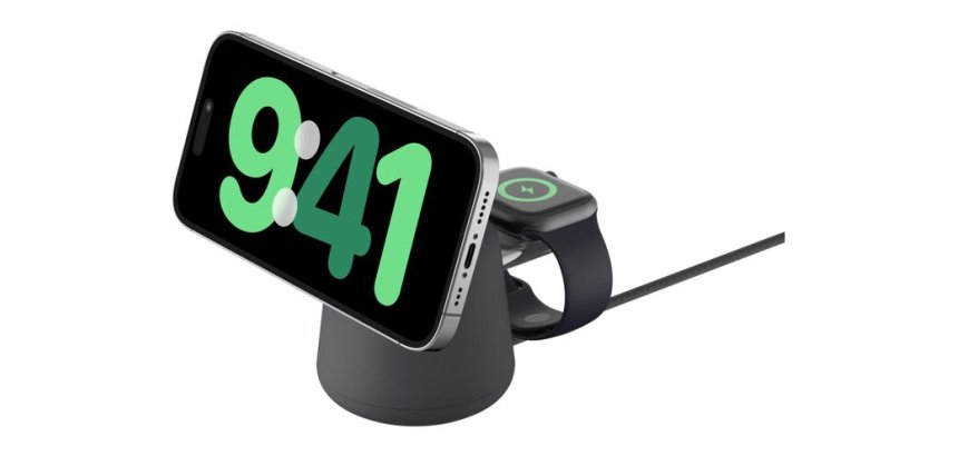 Belkin BoostCharge Pro Casques, Smartphone, Smartwatch Charbon de bois Secteur Recharge sans fil Charge rapide Intérieure