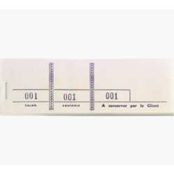 Bloc passe-partout 100 feuillets numérotés de 3 volets - Format 4,8x15 cm - Blanc