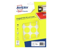 Etiquette avery multi-usages diam. 30 mm impression laser  / jet d'encre / copieur       coloris jaune 240 unites