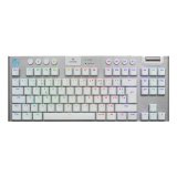 Clavier Logitech sans fil ultra-plat G915 X LIGHTSPEED TKL, GL Brown Tactile - PC/Mac - Blanc