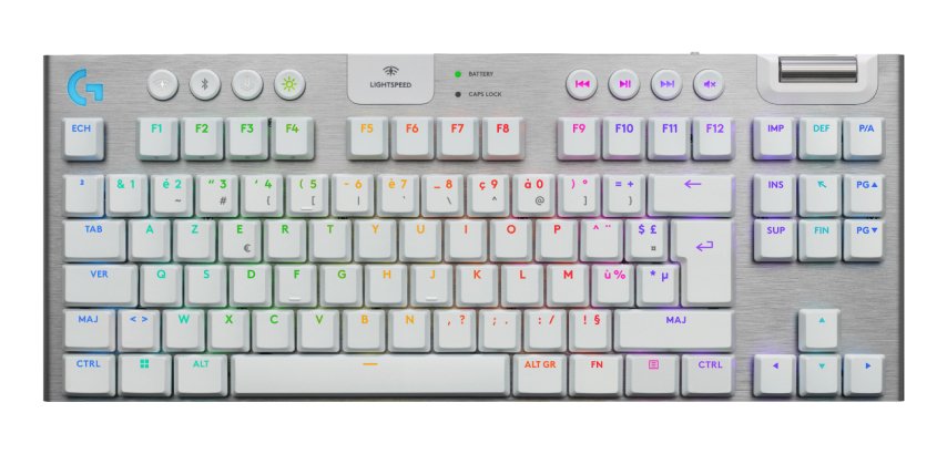 Logitech G G915 X LIGHTSPEED clavier Gaming USB + RF Wireless + Bluetooth AZERTY Français Blanc