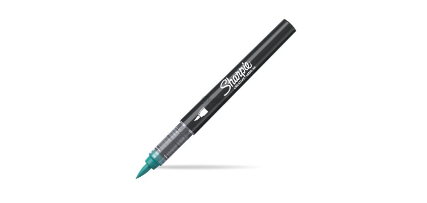 Marqueur sharpie creatif pointe pinceau trait min      1,2mm encre acrylique coloris vert emeraude