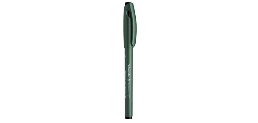 Stylo fibre schneider topwriter 157 pointe large    trait 0,8mm cap-off longue    durée couleur noire