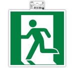 Panneau PVC adhésif antidérapant évacuation gauche 20x20 cm - Vert
