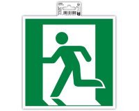Panneau PVC adhésif antidérapant évacuation gauche 20x20 cm - Vert