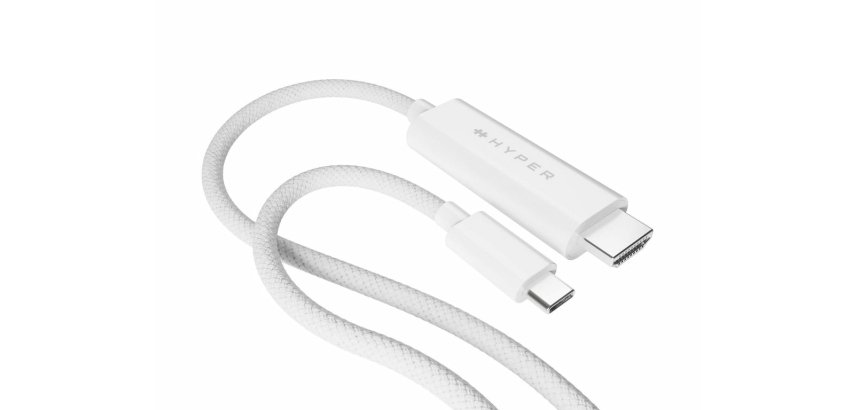 HYPER HD6007WHGL câble HDMI 2,5 m USB-C HDMI Type A (Standard) Blanc