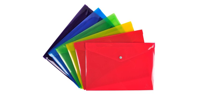 Pochette pression Iderama en polypropylène - Couleurs assorties