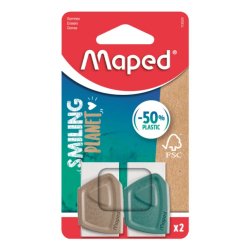 Maped Creativ 112520FM gomma per cancellare Legno Marrone, Verde, Bianco 2 pz