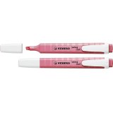 Surligneur stabilo swing cool pastel edition format stylo   pointe biseautee trace 1/4mm  clip coloris petale de rose