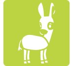 Set de 6 pochoirs enfants, Animaux de la ferme - Orange