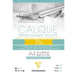 Papier Calque bloc collé 50F A4 70/75g