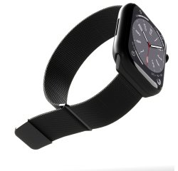 SBS Bracelet pour montre Bracelet maille App Watch Noir-boîtier 42-44-45-49