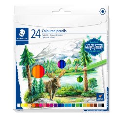 Crayon couleur staedler design journey hexagonal mine douce coloris assortis carton de 24 unites