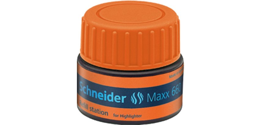 Recharge schneider maxx 660 surligneur job automatique    30ml coloris orange
