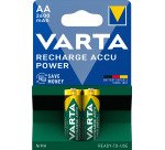 Varta Recharge Accu Power AA 2600 mAh Blister da 2 (Batteria NiMH Accu Precaricata, Mignon, batteria ricaricabile, pronta all'uso)